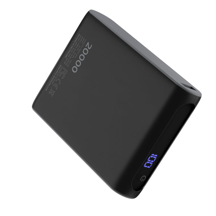 Essential Power Bank - 20,000mAh capacity, on-the-go - Essential Power Bank - 20,000mAh capacity, on-the-go - Black - Sleek black power bank with 20,000mAh capacity and digital charge display. - Rolling Square Essential Power Bank - 20,000mAh capacity, on-the-go - Black - Sleek black power bank with 20,000mAh capacity and digital charge display. - Rolling Square