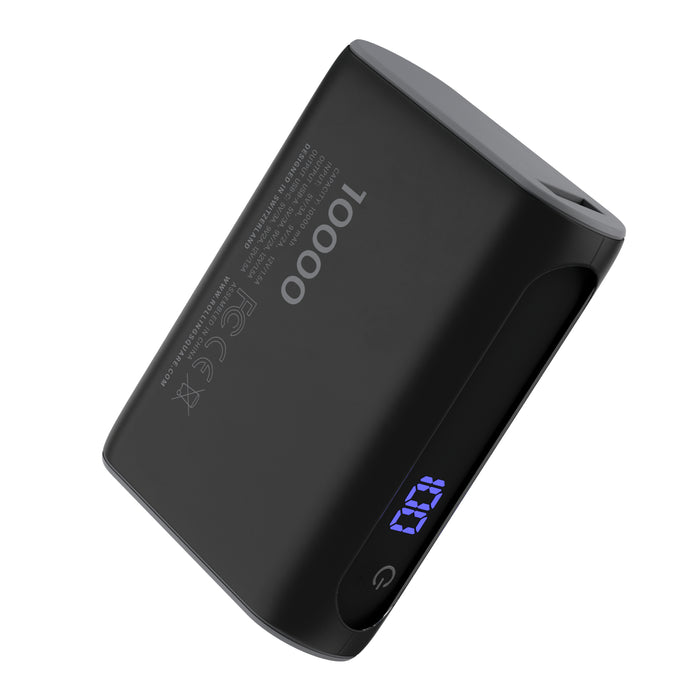 Essential Power Bank - 10,000mAh capacity, on-the-go - Essential Power Bank - 10,000mAh capacity, on-the-go - Black - Compact black power bank with 10,000mAh capacity and blue LED battery indicator. - Rolling Square Essential Power Bank - 10,000mAh capacity, on-the-go - Black - Compact black power bank with 10,000mAh capacity and blue LED battery indicator. - Rolling Square
