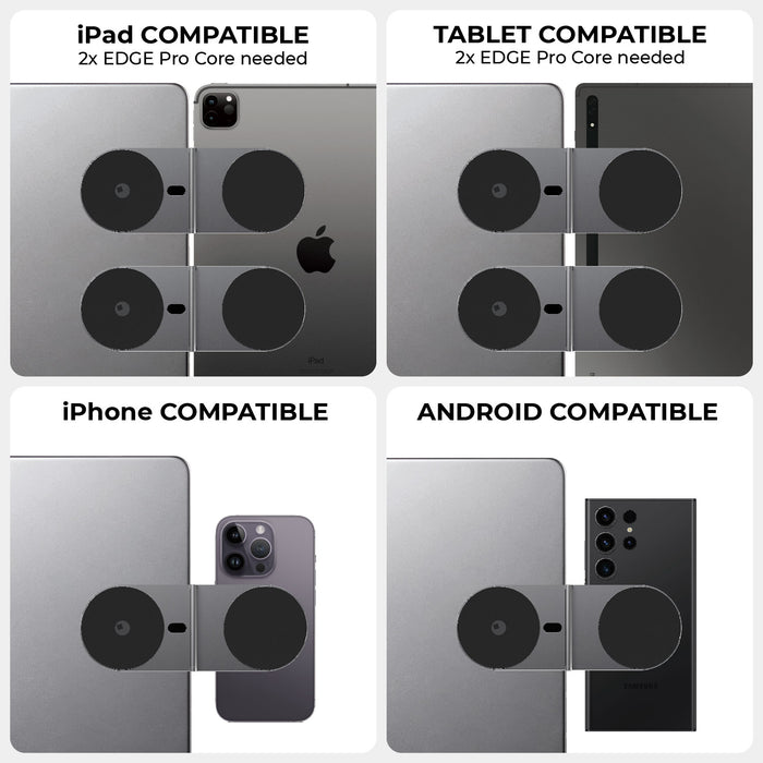 EDGE® Pro Full Kit - MagSafe modular kit - EDGE® Pro Full Kit - MagSafe modular kit - Hyperspace Black - Modular MagSafe kit components arranged by device compatibility on gray background. - Rolling Square EDGE® Pro Full Kit - MagSafe modular kit - Hyperspace Black - Modular MagSafe kit components arranged by device compatibility on gray background. - Rolling Square