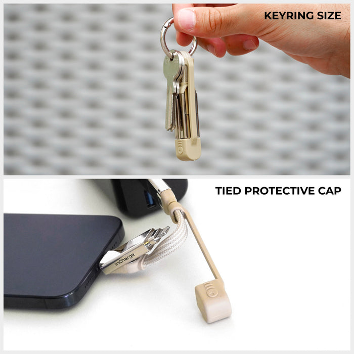 inCharge® XS - 240W, 4in1 keyring cable - inCharge® XS - 240W, 4in1 keyring cable - Lanzarote Gray - Compact Lanzarote Gray 4-in-1 keyring charging cable with protective cap and metal ring. - Rolling Square inCharge® XS - 240W, 4in1 keyring cable - Lanzarote Gray - Compact Lanzarote Gray 4-in-1 keyring charging cable with protective cap and metal ring. - Rolling Square
