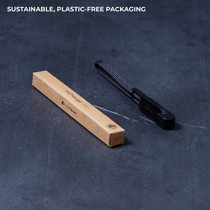 inCharge® XL 30cm / 1ft - 100W, 6in1 travel cable - inCharge® XL 30cm / 1ft - 100W, 6in1 travel cable - Urban Black - Black compact 30cm inCharge XL 6-in-1 travel cable with sustainable cardboard packaging. - Rolling Square inCharge® XL 30cm / 1ft - 100W, 6in1 travel cable - Urban Black - Black compact 30cm inCharge XL 6-in-1 travel cable with sustainable cardboard packaging. - Rolling Square