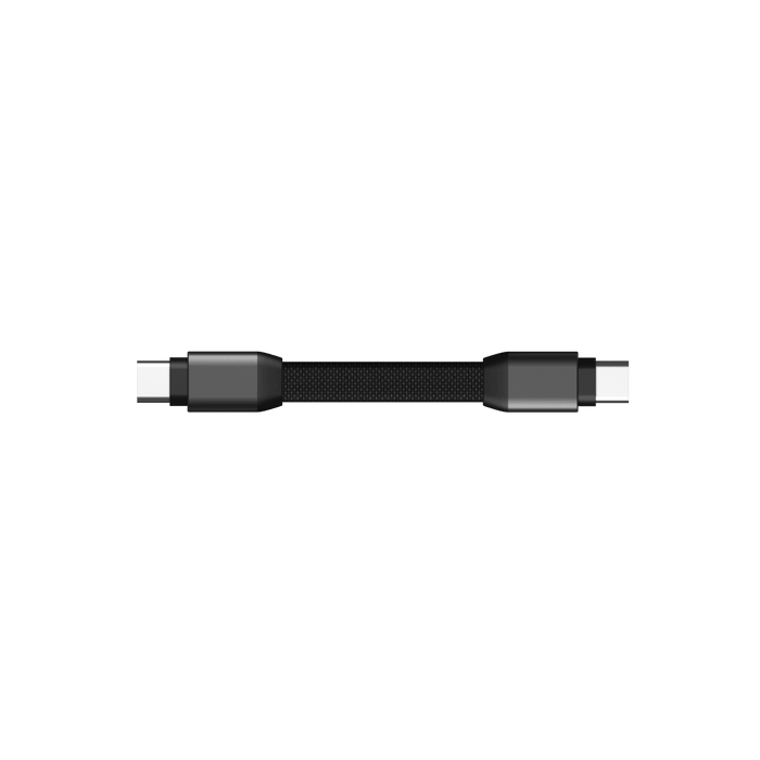 inCharge® Mini - The Smallest cable ever - USB to Lightning - Compact black charging cable with USB-C connectors on both ends. - Rolling Square