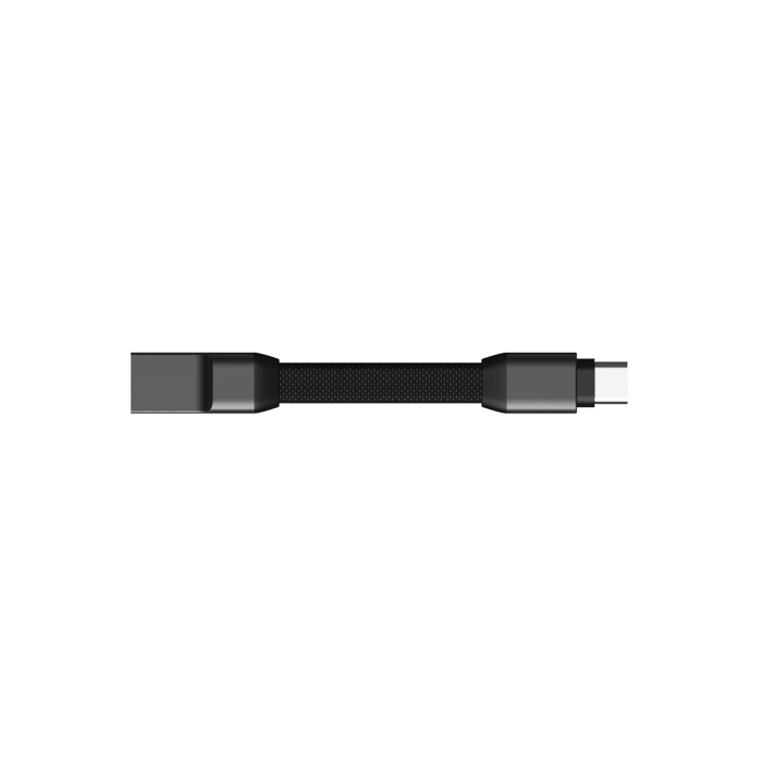 inCharge® Mini - The Smallest cable ever - USB to Lightning - Compact black USB-C to USB-C charging cable with slim rectangular connectors. - Rolling Square